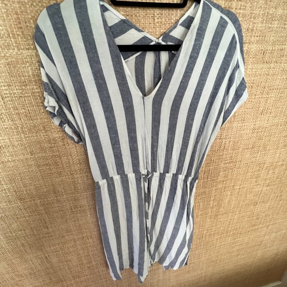 Rails Wren Seattle Stripe Linen Blend Drawstring Waist Dress - Picture 3 of 4
